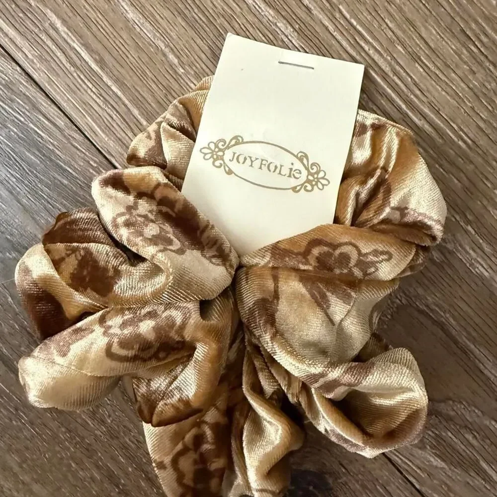 Women's Gold and Brown Scrunchie- NWT
